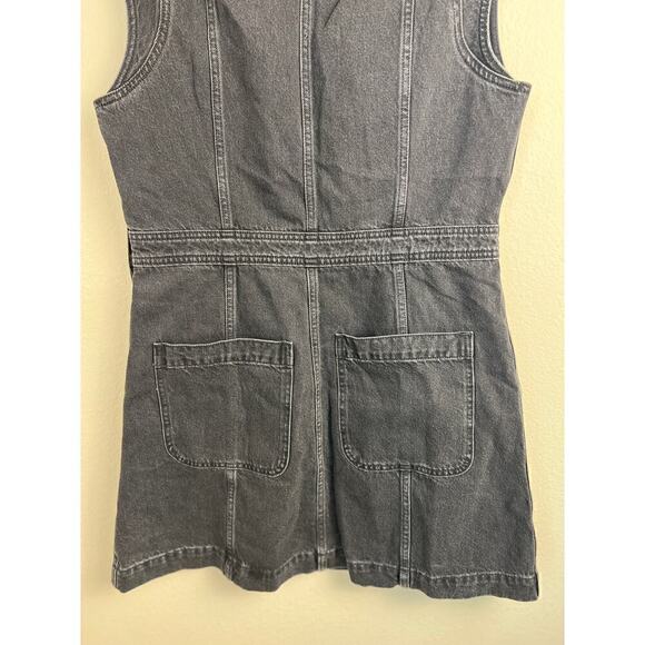 Madewell Women's Denim Cap-Sleeve Mini Dress in Tarrybrook Wash Black Size 12 - Picture 9 of 12